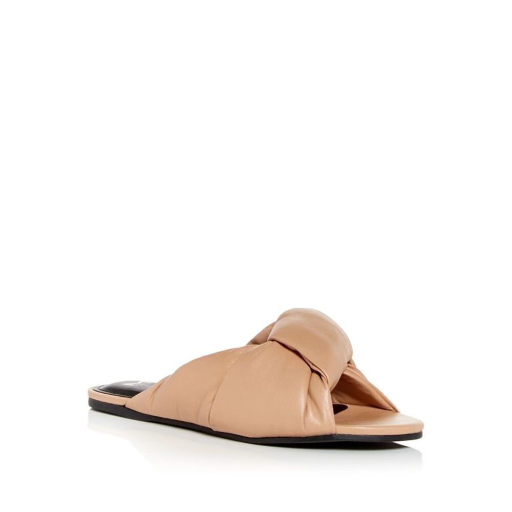 MARC FISHER Womens Beige Upper Olgalia Toe Slip On Leather Slide Sandals 5.5 M